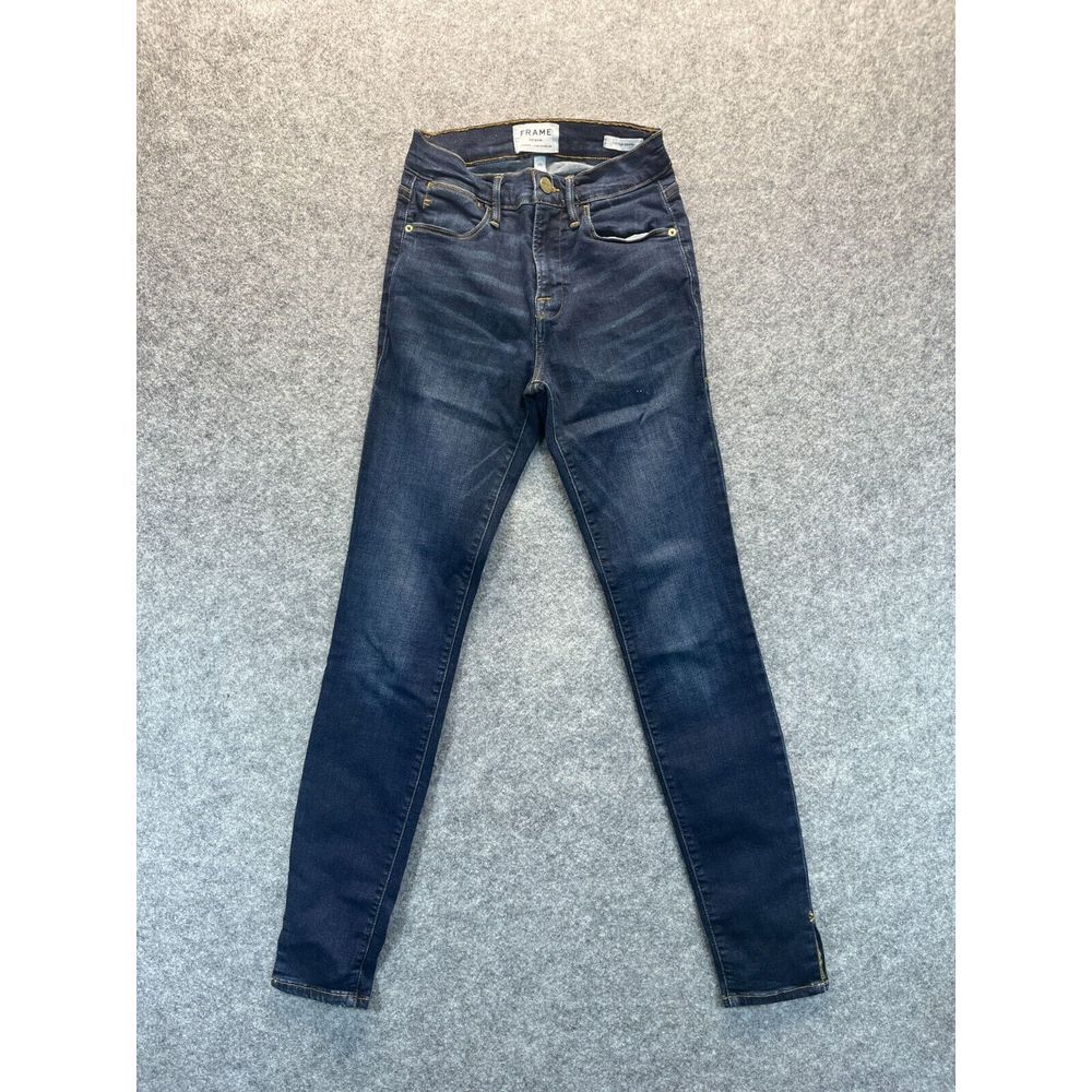 Frame Jeans Women's 25 Le High Skinny Dark Blue‎ Stretch Denim High Rise
